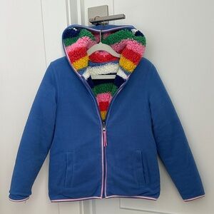 Mini Boden Blue Jacket with Rainbow Accents